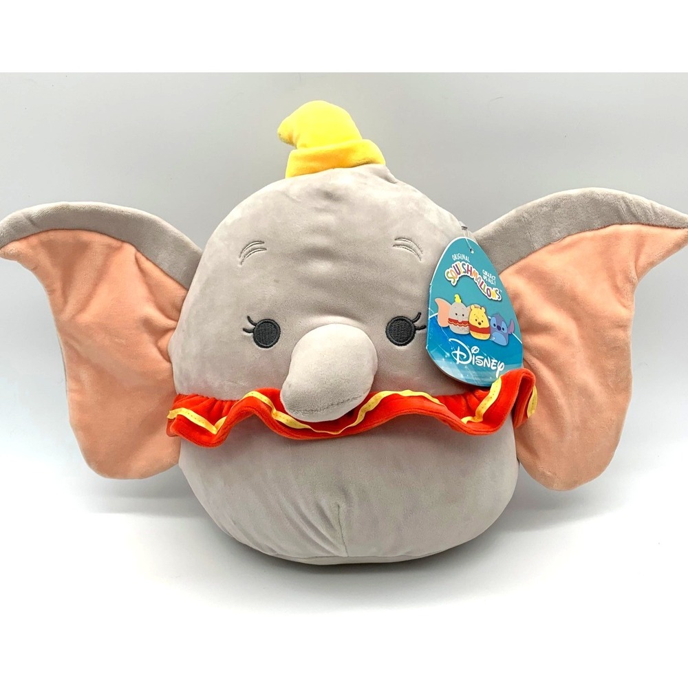 Disney Squishmallows‎ Dumbo Plush 10" Gray Elephant NWT Kellytoy Jazwares